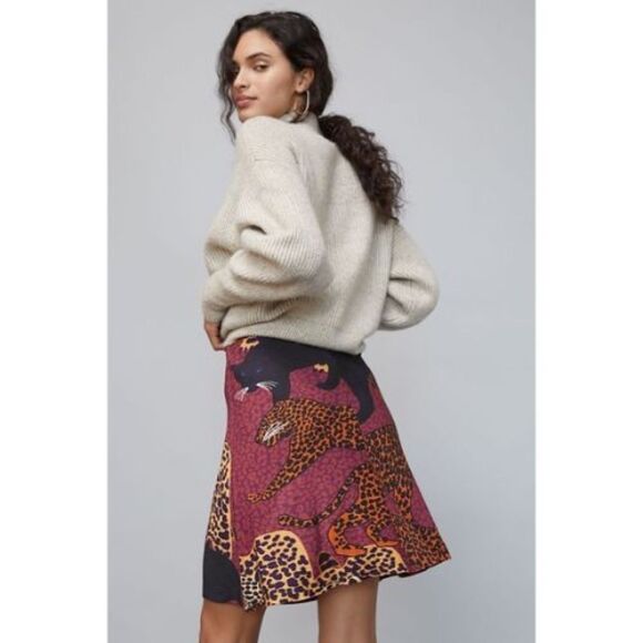 NWT Anthropologie x Conditions Apply Leopard Knit Mini Skirt | XS - Picture 2 of 5